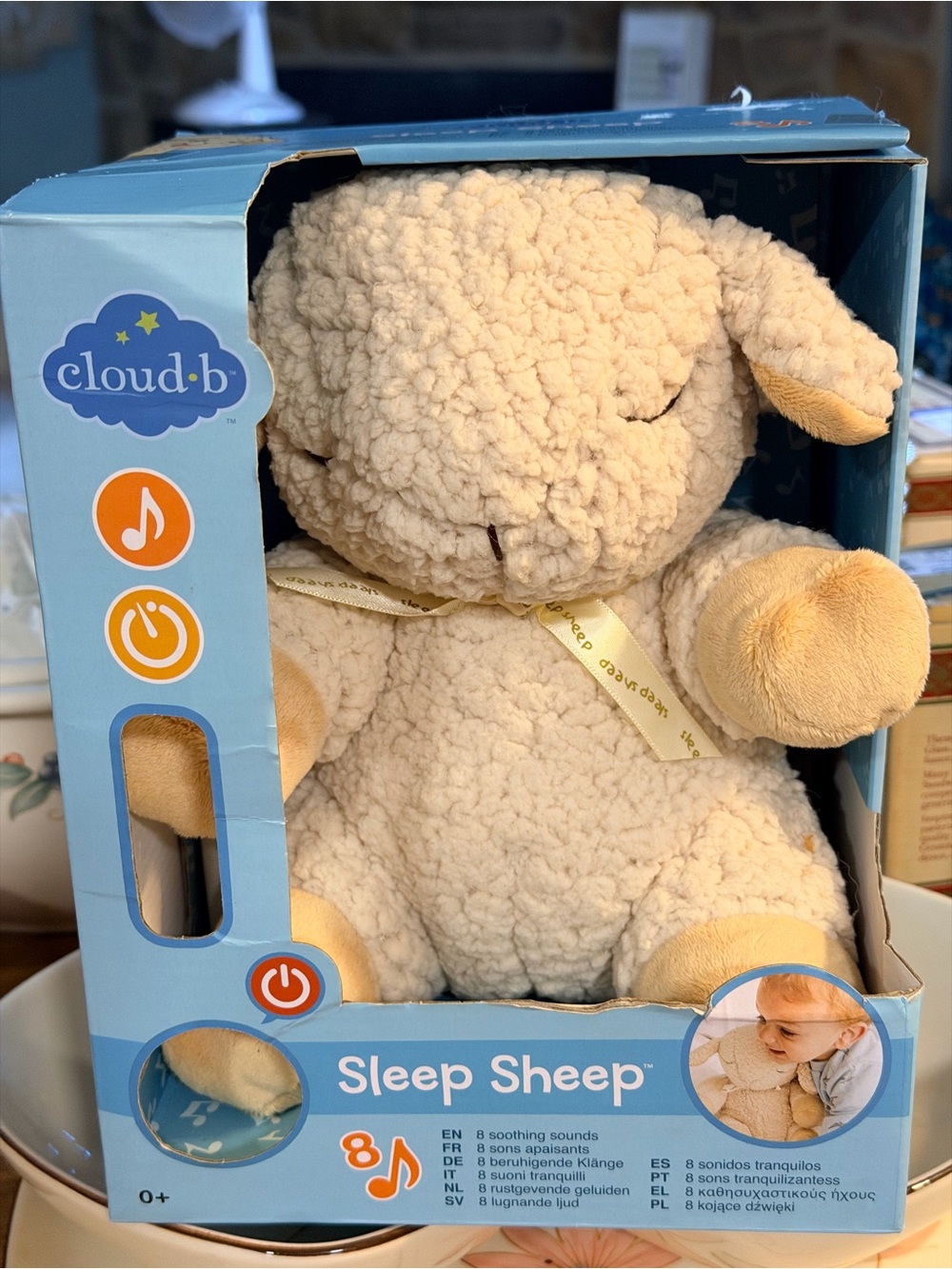 Cloud B Cream and Tan Sleep Sheep Plush Soothing Toy